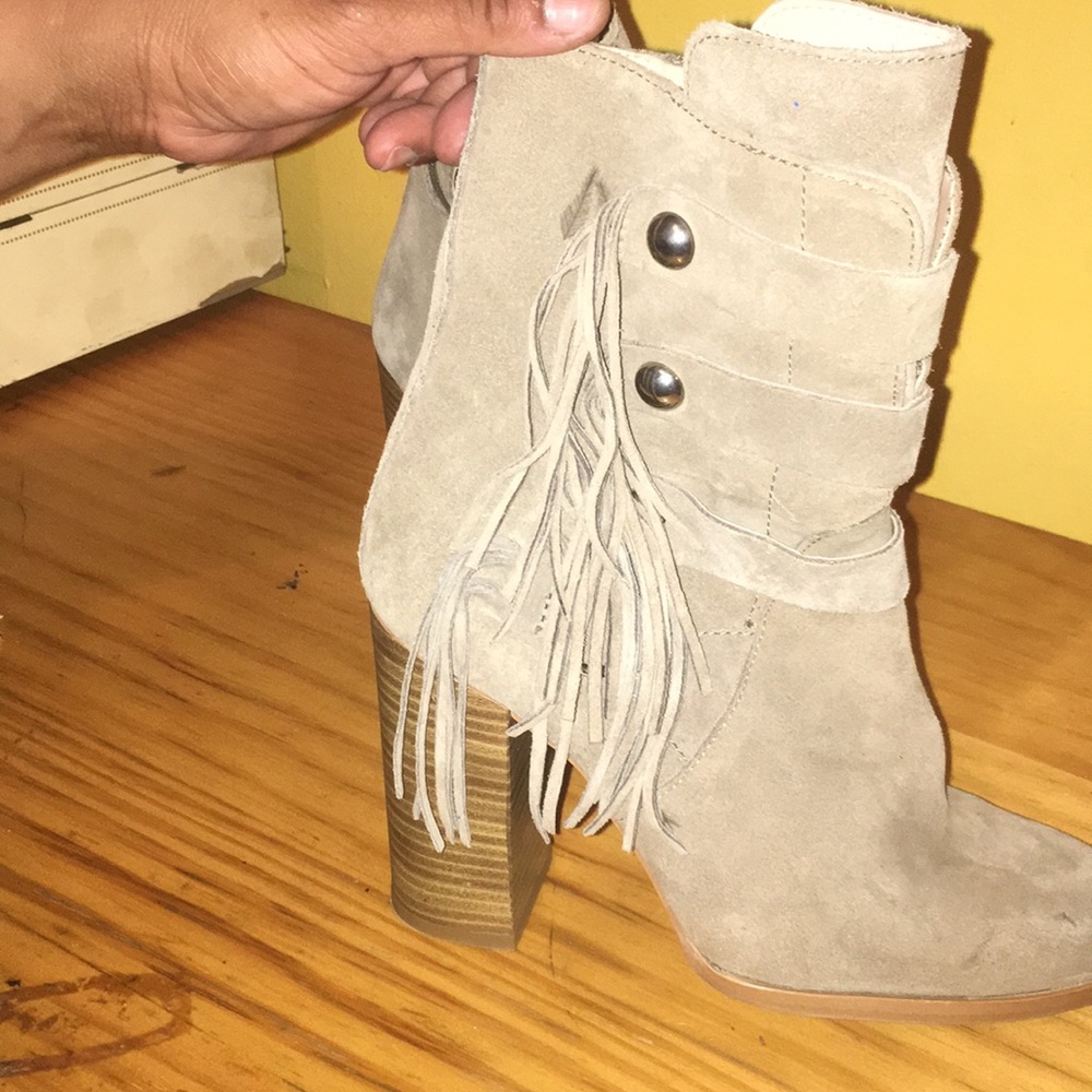 Beige booties size 8